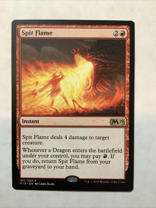 Spit Flame M19 160 MTG Dragon instant card by DM Vault Co