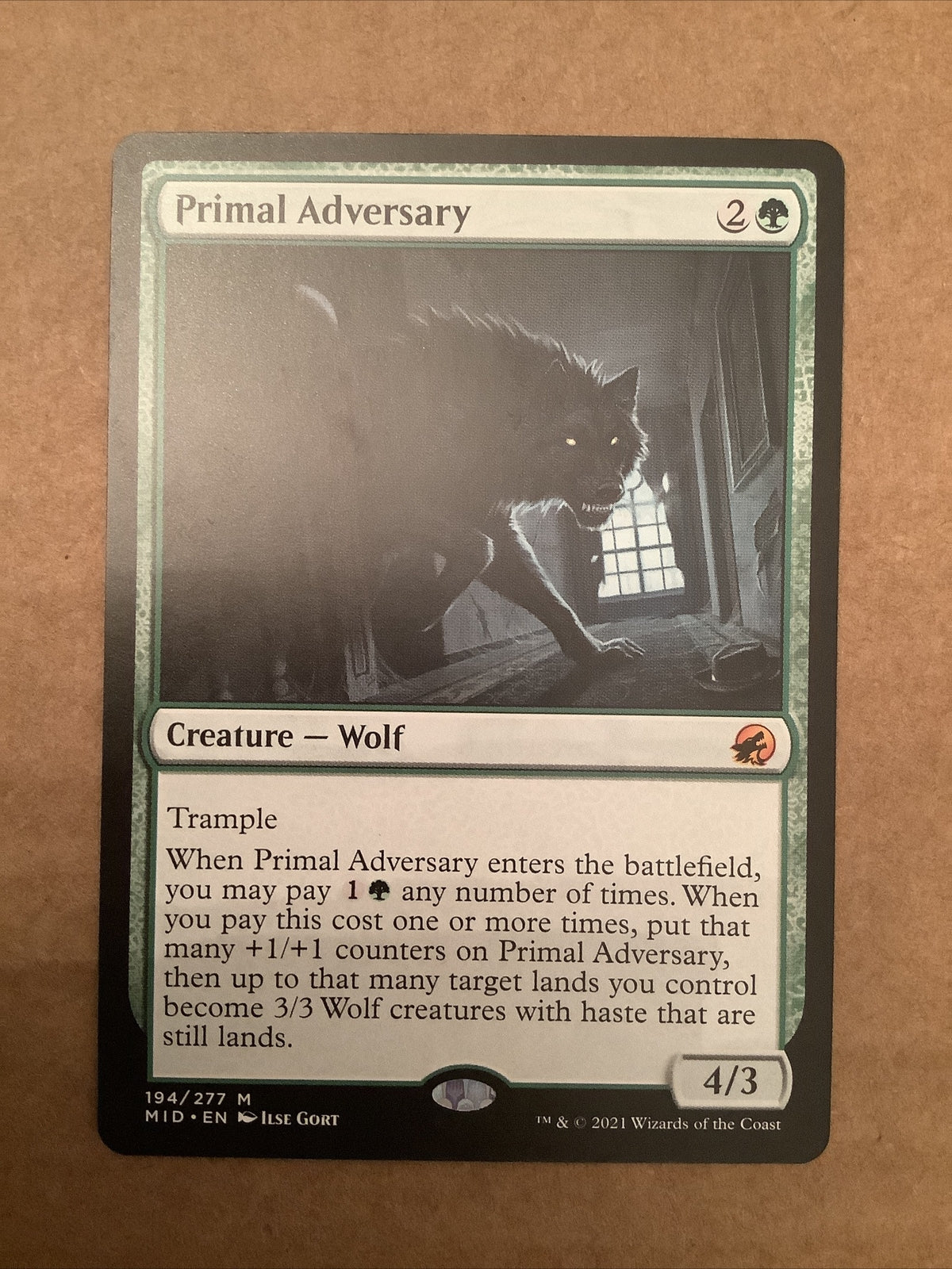 MTG Primal Adversary Innistrad: Midnight Hunt 194/277 Regular Mythic