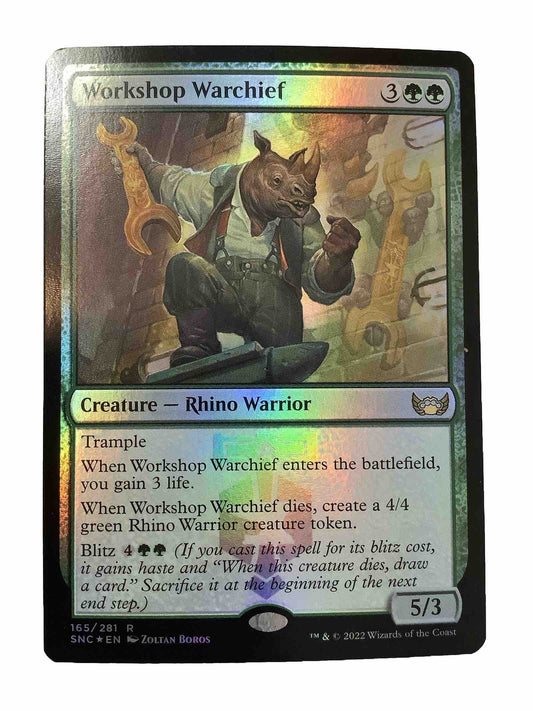 MTG SNC: Workshop Warchief (Creature Rhino Warrior) Regular Rare Foil 165/281