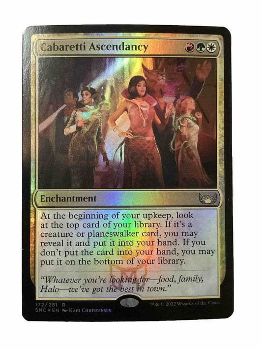 Cabaretti Ascendancy foil enchantment card from Streets of New Capenna 172/281