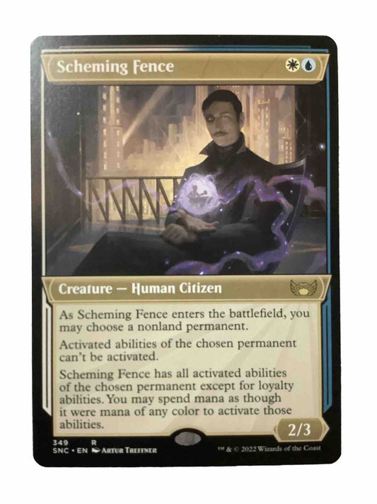 Scheming Fence Extended Art Streets of New Capenna MTG rare card 349
