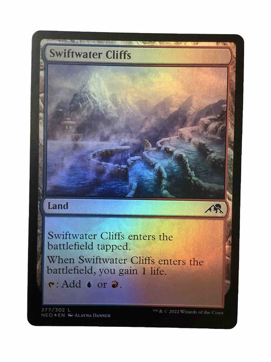 Swiftwater Cliffs NEO 277 Foil Magic the Gathering blue red dual land card.