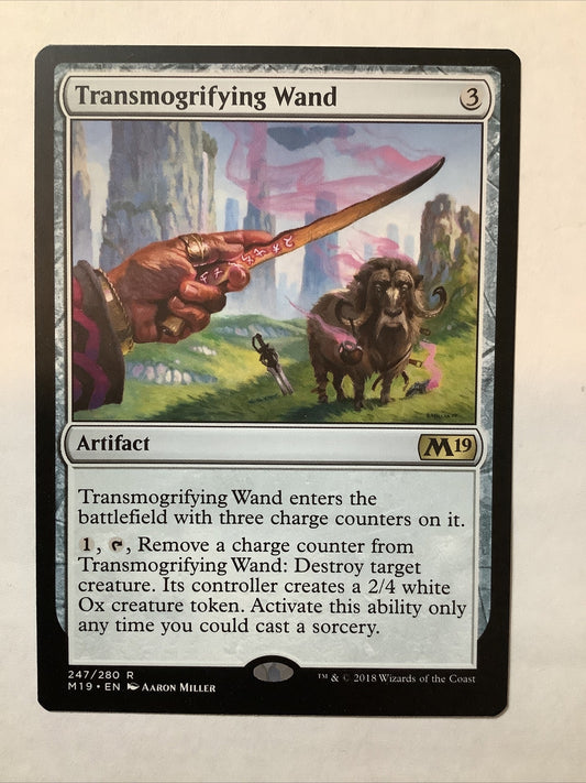 Transmogrifying Wand – Core Set 2019 rare Magic: The Gathering artifact card

