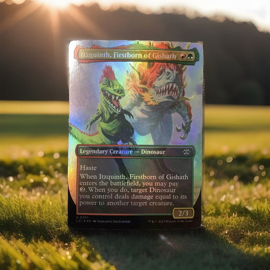 Itzquinth Firstborn of Gishath MTG Lost Caverns of Ixalan Extended Art Foil card
