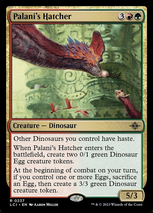 Palani's Hatcher — LCI Regular Rare Dinosaur MTG card
