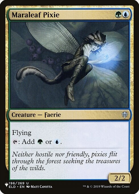 Maraleaf Pixie retro frame uncommon Throne of Eldraine MTG card 196/269
