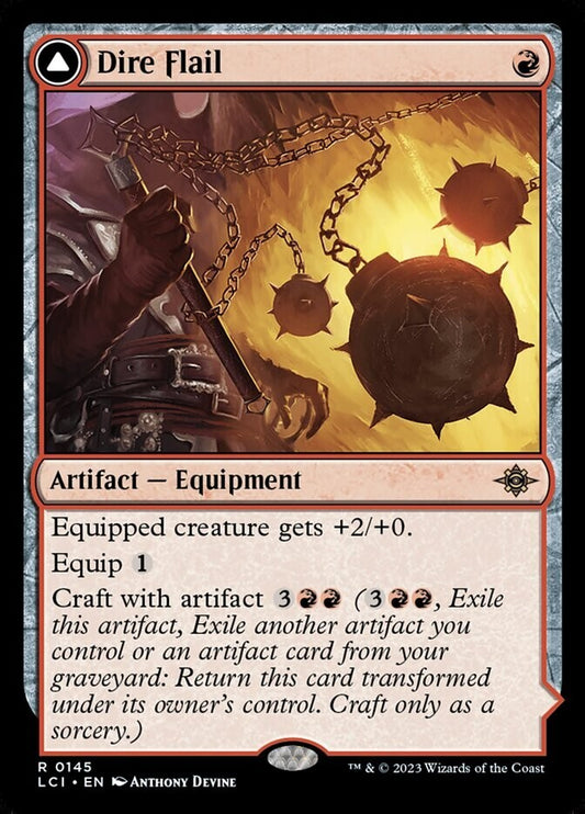 MTG LCI: Dire Flail Dire Blunderbuss (Artifact Equipment) Regular Rare 0145
