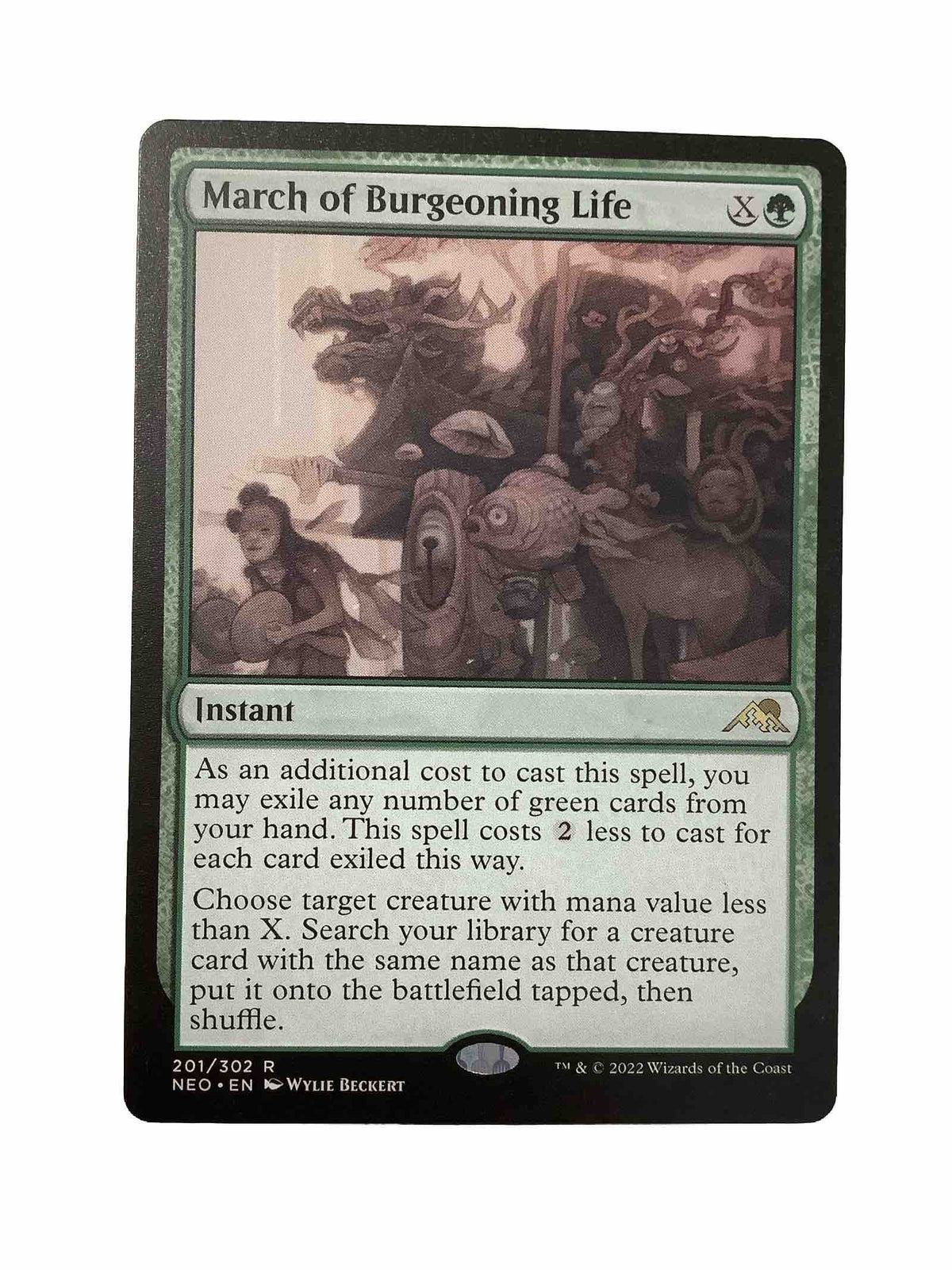 March of Burgeoning Life #201 Regular from Kamigawa: Neon Dynasty.