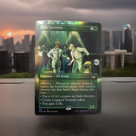 MTG SNC: Gala Greeter (Creature Elf Druid) Extended Art Foil Rare 450 Box Topper