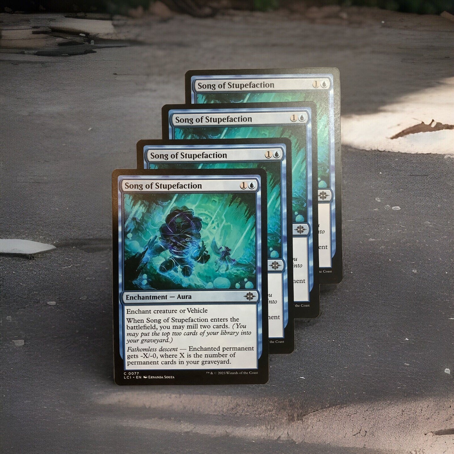 Song of Stupefaction x4 Regular Finish Playset from The Lost Caverns of Ixalan (LCI) #077.
