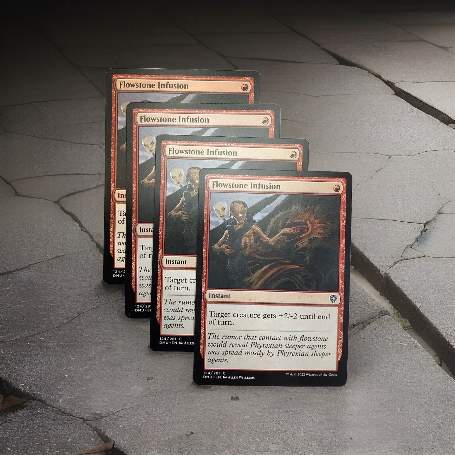 Flowstone Infusion DMU 124 Magic the Gathering card playset of four regular finish.