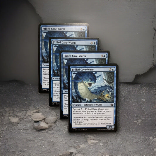Frilled Cave-Wurm LCI 057 Magic the Gathering creature card playset of four.