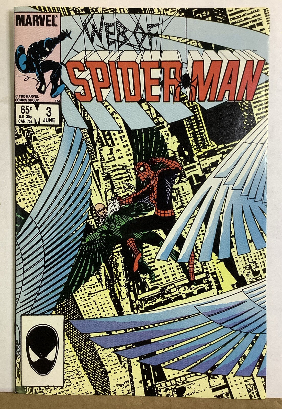 Web of Spider-Man #3 (1985) — Marvel Direct Edition, John Byrne Cover, Vulture Appearance