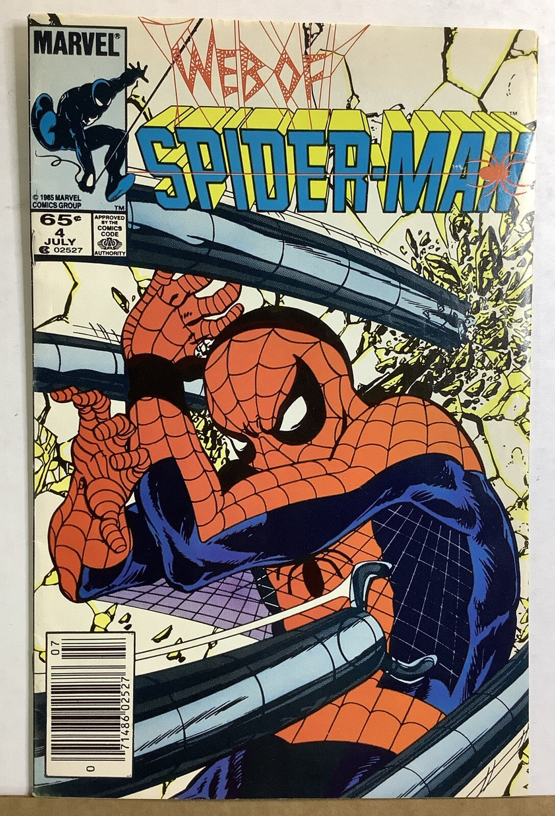 Web of Spider-Man #4 (1985) — Marvel Newsstand Edition, John Byrne Cover
