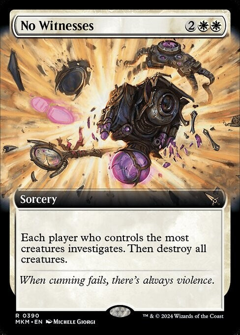 MTG MKM: No Witnesses (Sorcery) Extended Art Rare 0390 Murders @ Karlov Manor