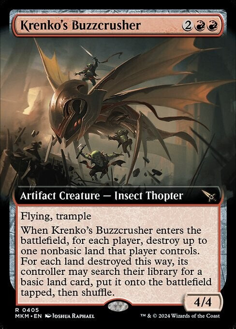 Krenko's Buzzcrusher Extended Art MKM 405 MTG land destruction creature | DM Vault Co