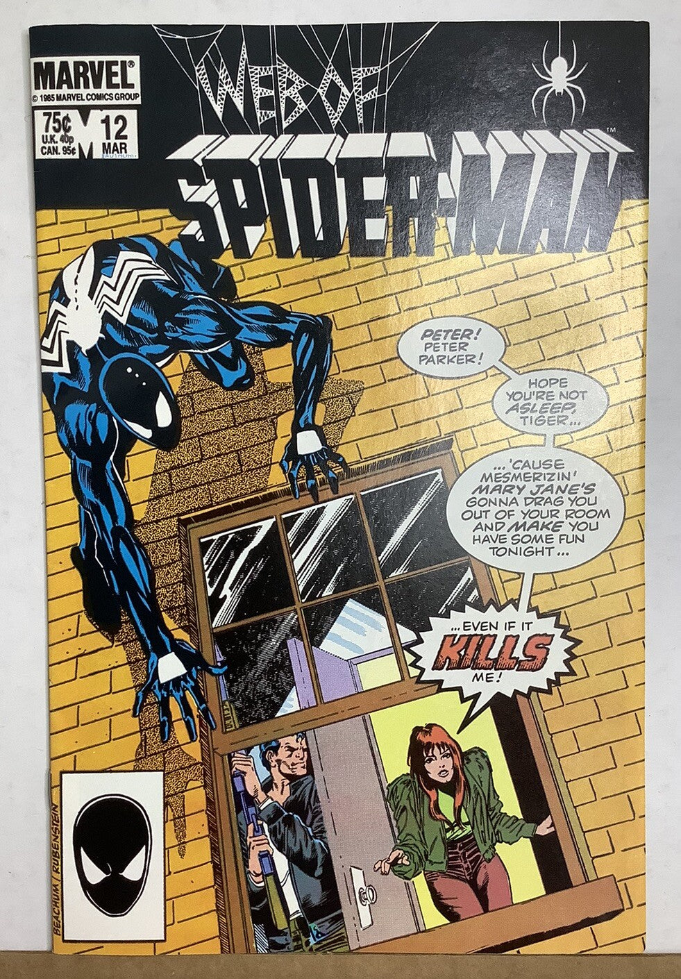Web of Spider-Man #12 (1986) — Marvel Direct Edition, Mary Jane & Black-Suit Spider-Man