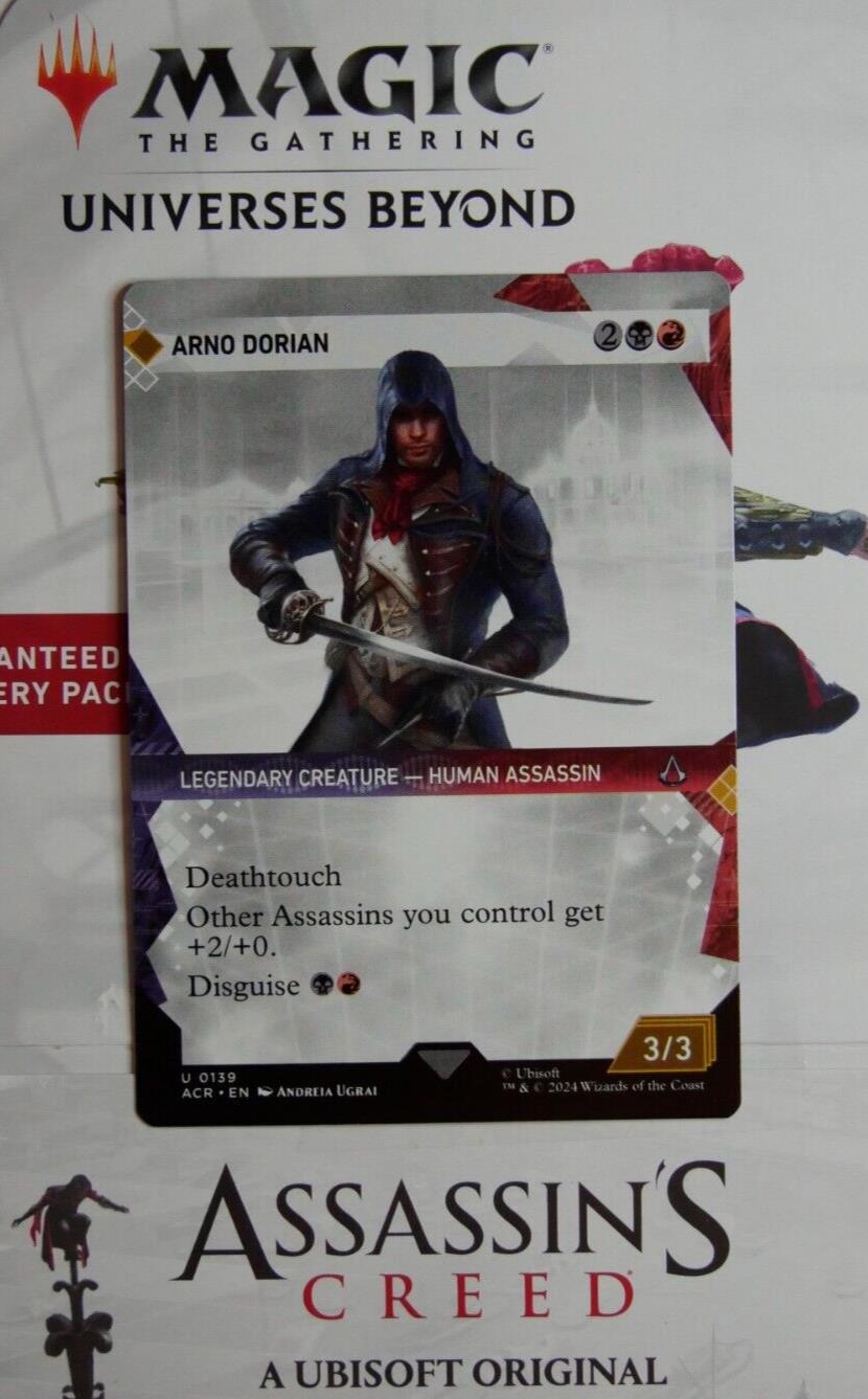 Arno Dorian Showcase MTG card from Assassin’s Creed ACR 139 by DM Vault Co