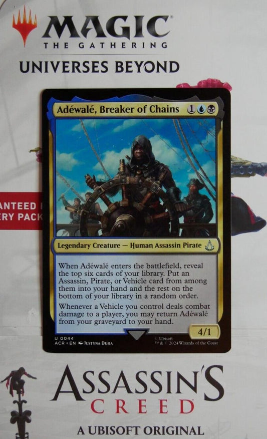 Adéwalé Breaker of Chains regular finish MTG Assassin’s Creed ACR 44 legendary creature card from DM Vault Co
