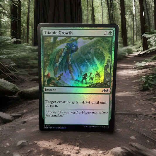 Titanic Growth Foil 0191 Wilds of Eldraine MTG instant card