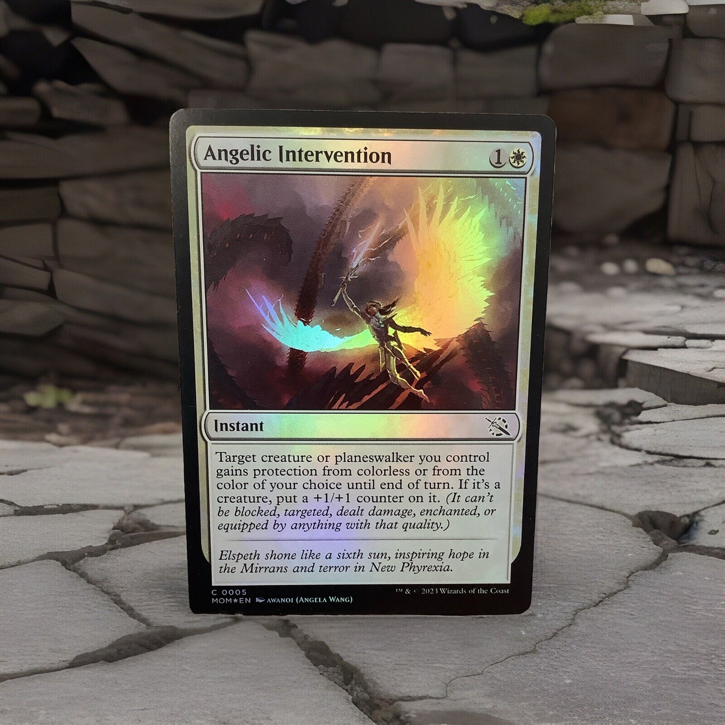 MTG MOM: Angelic Intervention March of the Machine 0005 Regular Common Foil