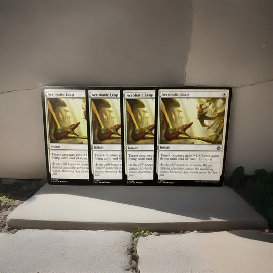 Acrobatic Leap x4 LCI 002 MTG combat trick instant cards by DM Vault Co