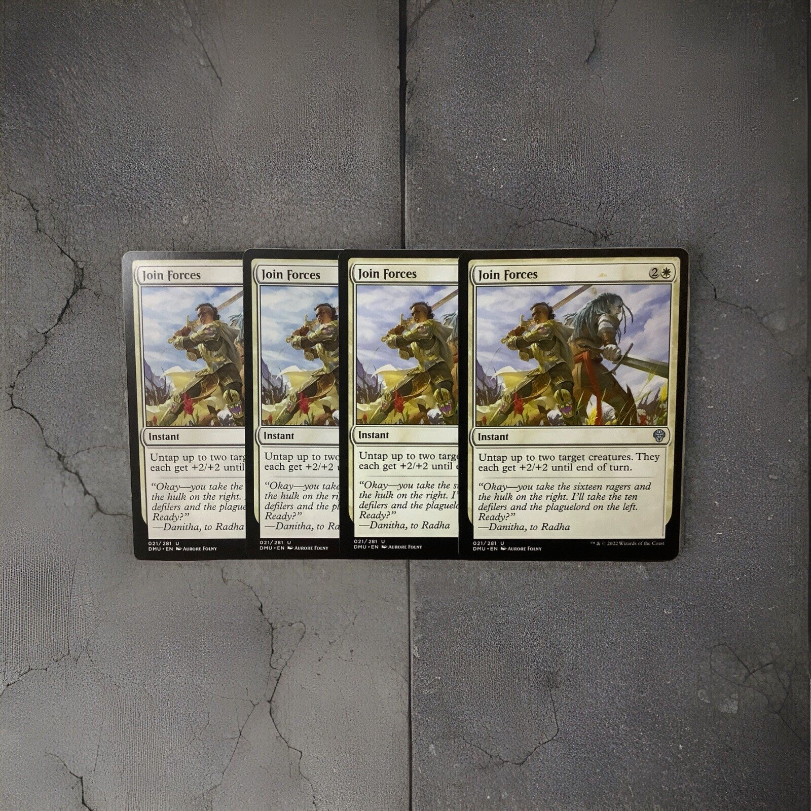 Join Forces DMU 0217 Magic the Gathering instant card playset of four.