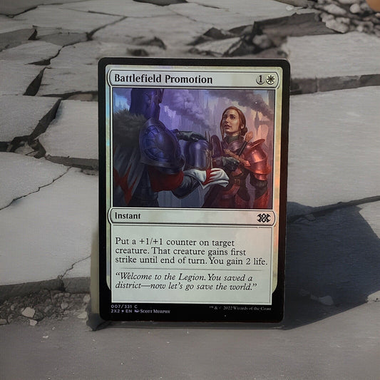 MTG 2X2: Battlefield Promotion (Instant) Double Masters 2022 007/331 Foil Common