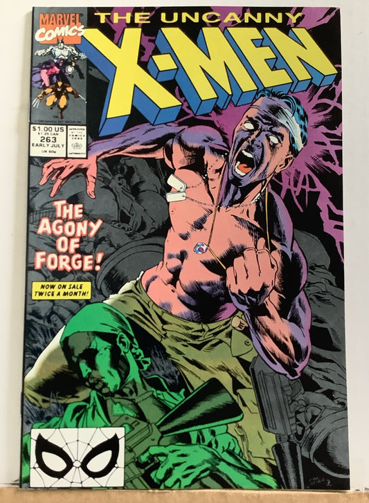Uncanny X-Men #263 comic book cover from Marvel Comics featuring Forge.
