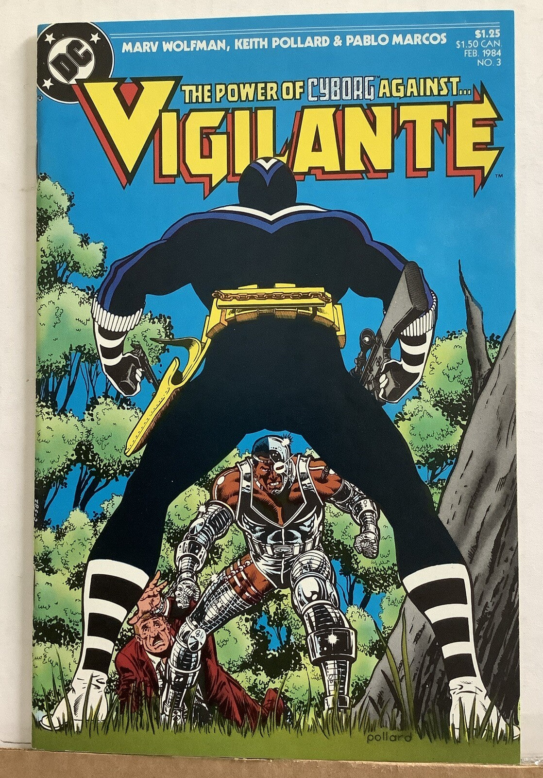 Vigilante #3 DC Comics cover featuring Vigilante facing Cyborg in a forest setting