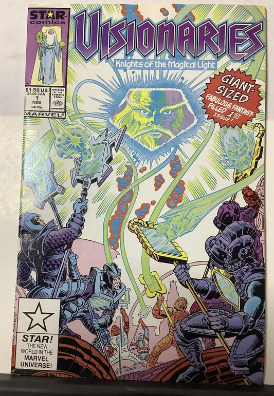 Visionaries #1 comic book cover (Marvel Comics 1987, Direct Edition)