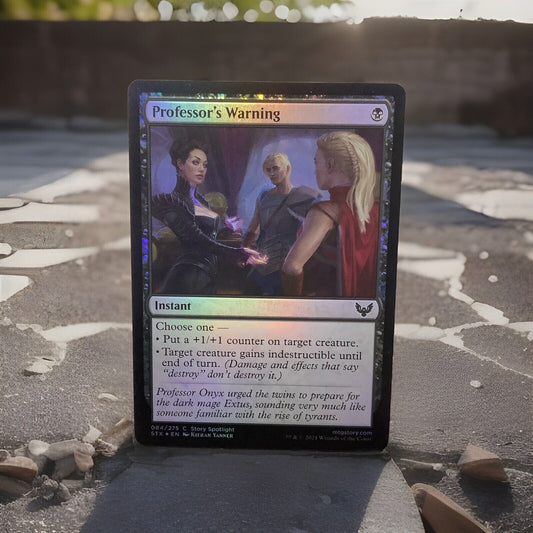 Professor’s Warning Strixhaven foil MTG instant card