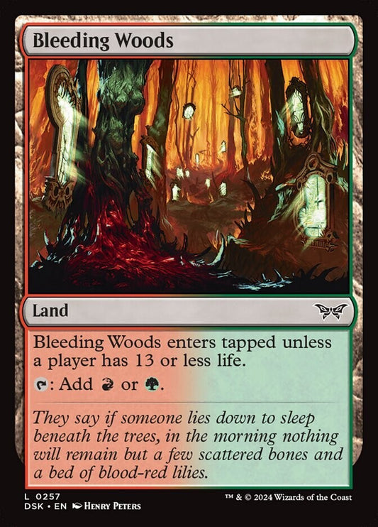 Bleeding Woods MTG card from Duskmourn House of Horror DSK 257 by DM Vault Co
