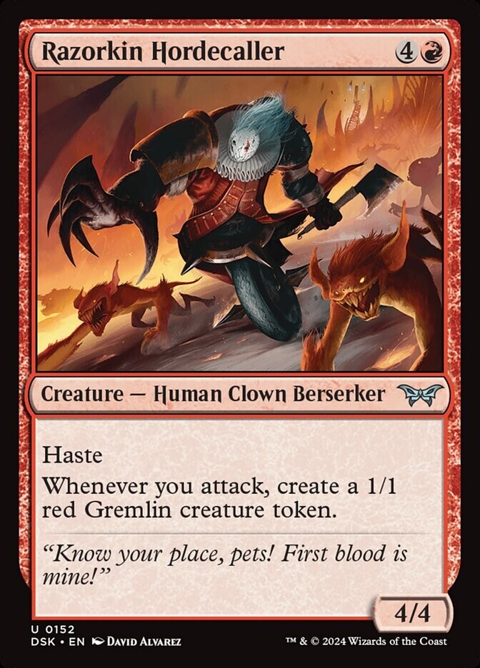 Razorkin Hordecaller DSK 152 MTG red creature haste token generator gremlin aggro card
