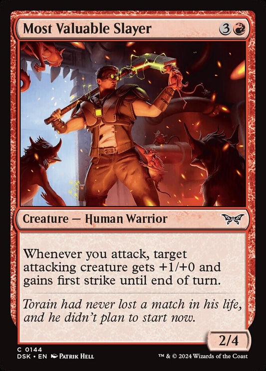 Most Valuable Slayer Magic the Gathering card from Duskmourn House of Horror