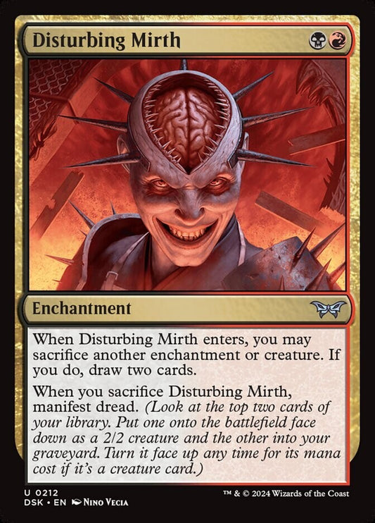 Disturbing Mirth enchantment card from Duskmourn 0212