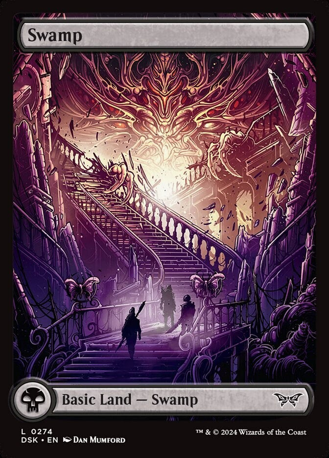 Swamp full art Duskmourn House of Horror MTG basic land 274