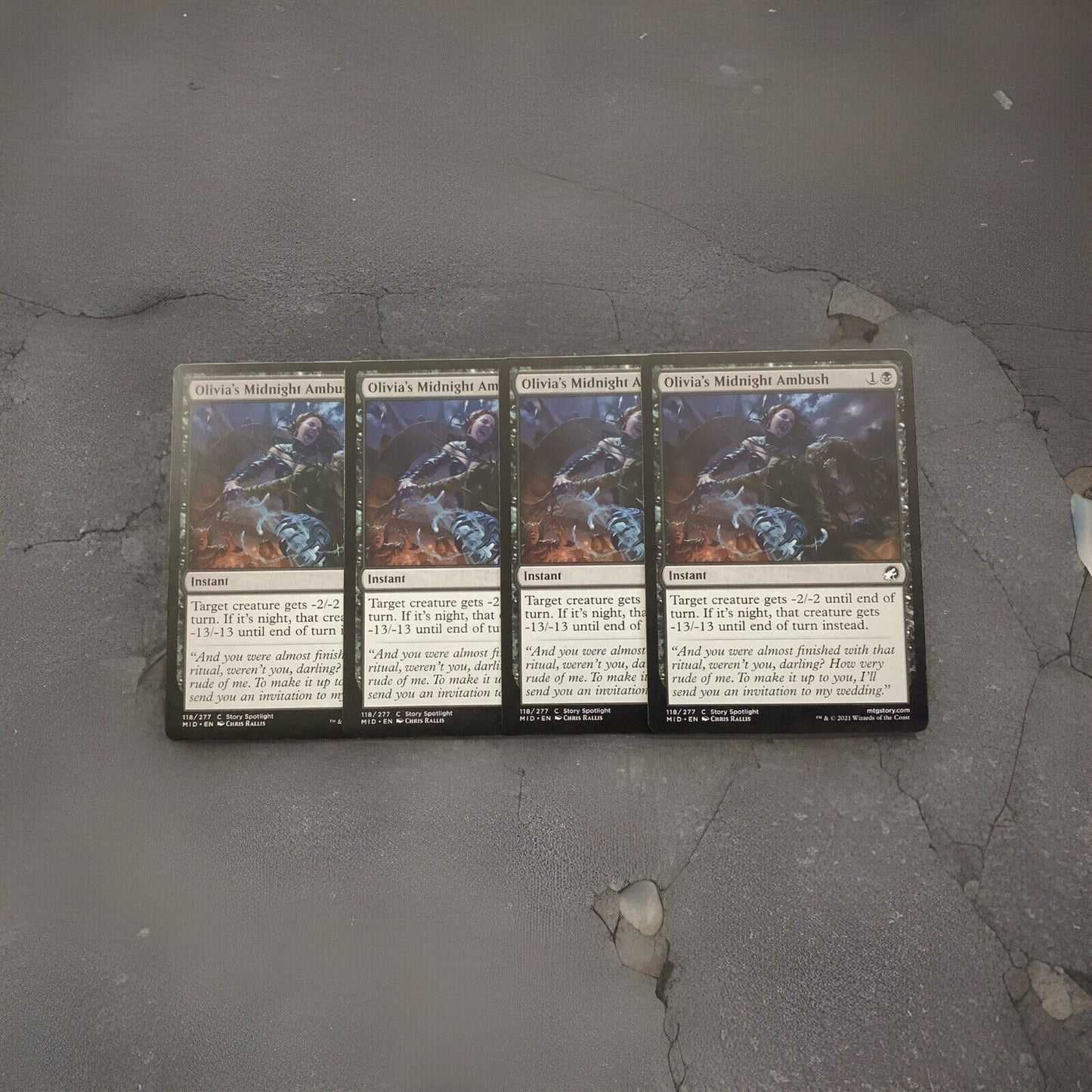 Olivia’s Midnight Ambush x4 MID 187 regular finish MTG Innistrad Midnight Hunt playset removal card set