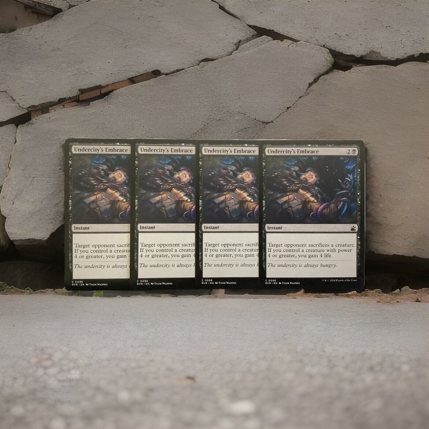 Four Undercity's Embrace MTG cards (RVR 096) from Ravnica Remastered
