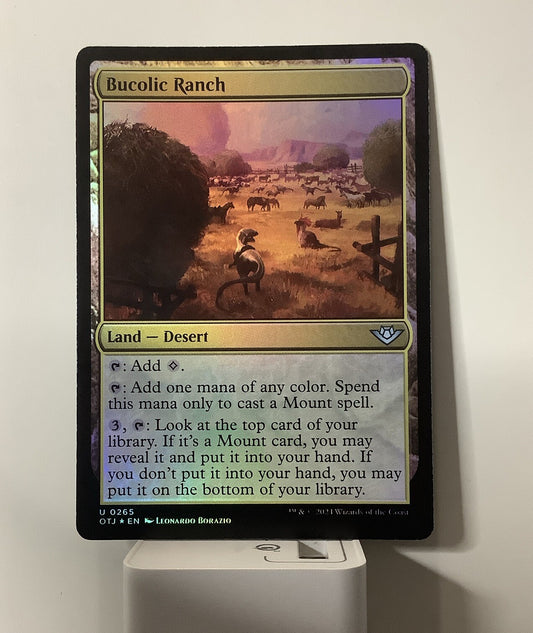Bucolic Ranch OTJ 265 Foil Magic the Gathering Desert land card.
