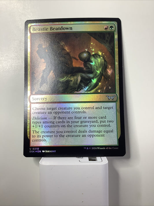 Beastie Beatdown foil sorcery card from Duskmourn 0210