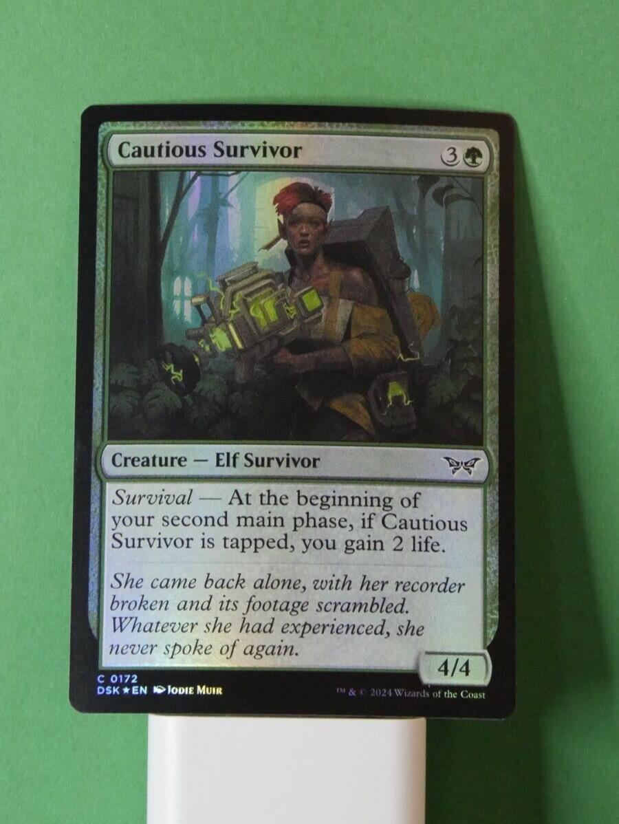 Cautious Survivor DSK 172 MTG Foil Green Elf Survivor 4/4