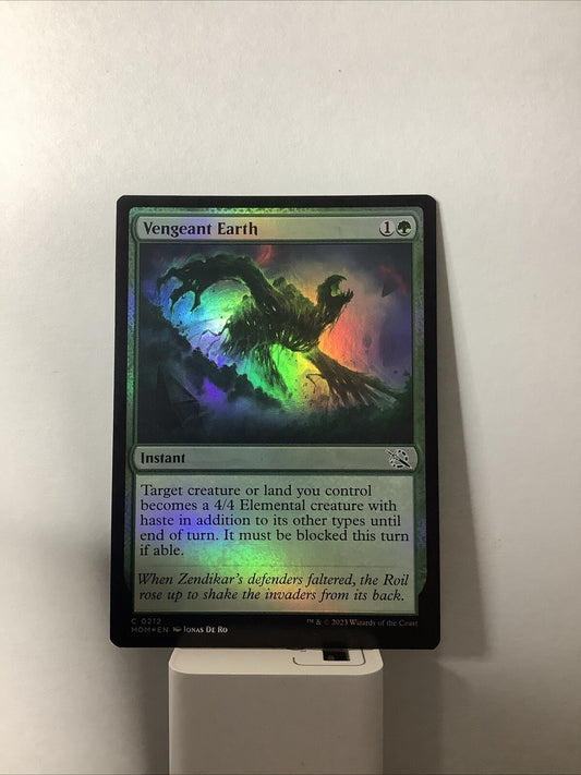 MTG MOM: Vengeant Earth (Instant) March of the Machine 0212 Commonz Foil 0212