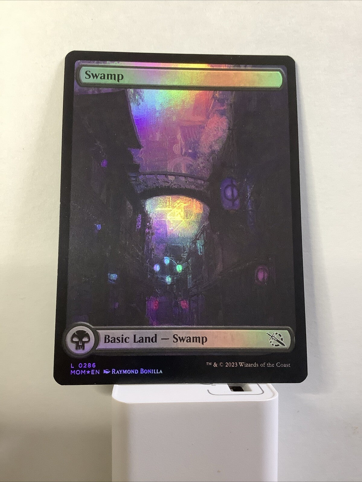 Swamp extended art foil March of the Machine MTG basic land 286