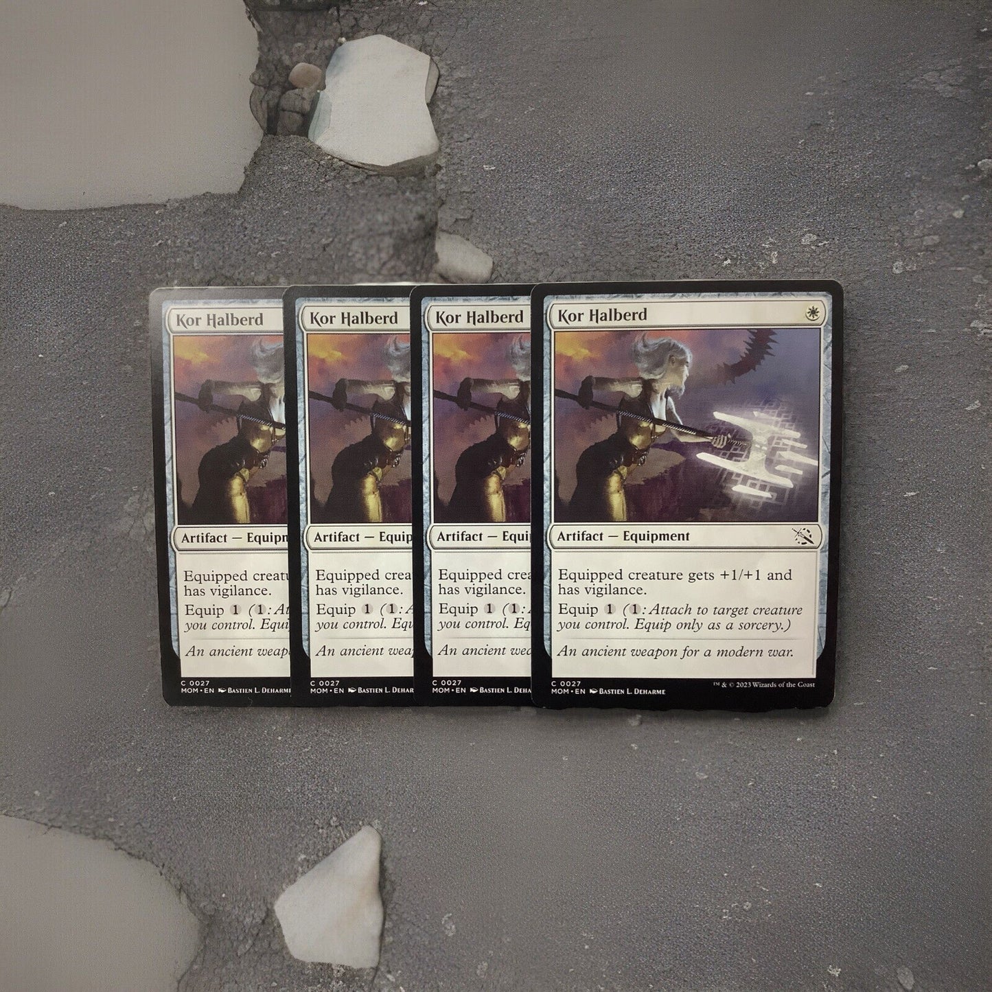 Kor Halberd x4 Regular Finish Playset from March of the Machine (MOM) #027.