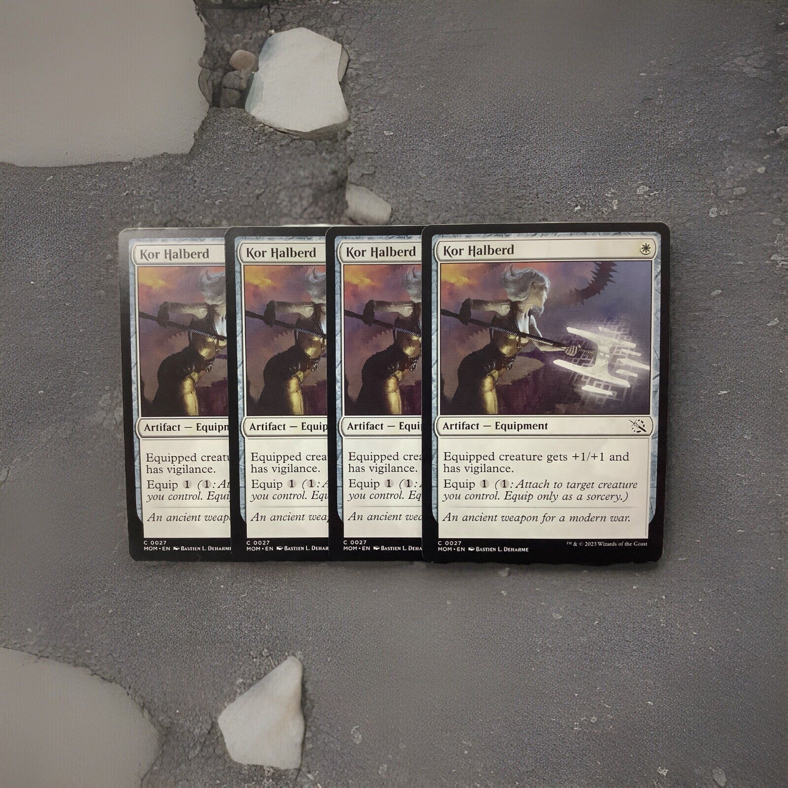 Kor Halberd x4 Regular Finish Playset from March of the Machine (MOM) #027.
