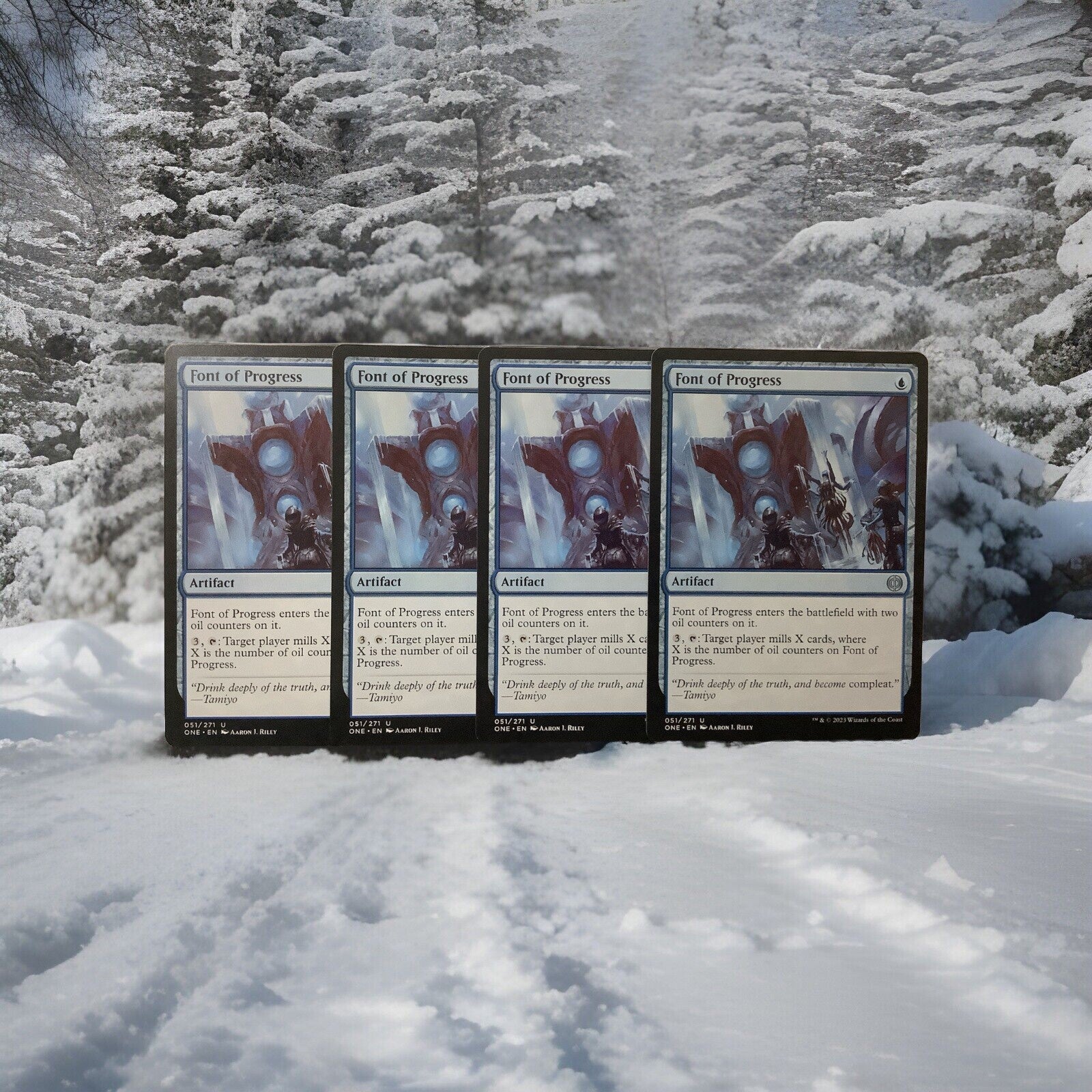 Font of Progress Uncommon artifact MTG card lot of four from Phyrexia All Will Be One