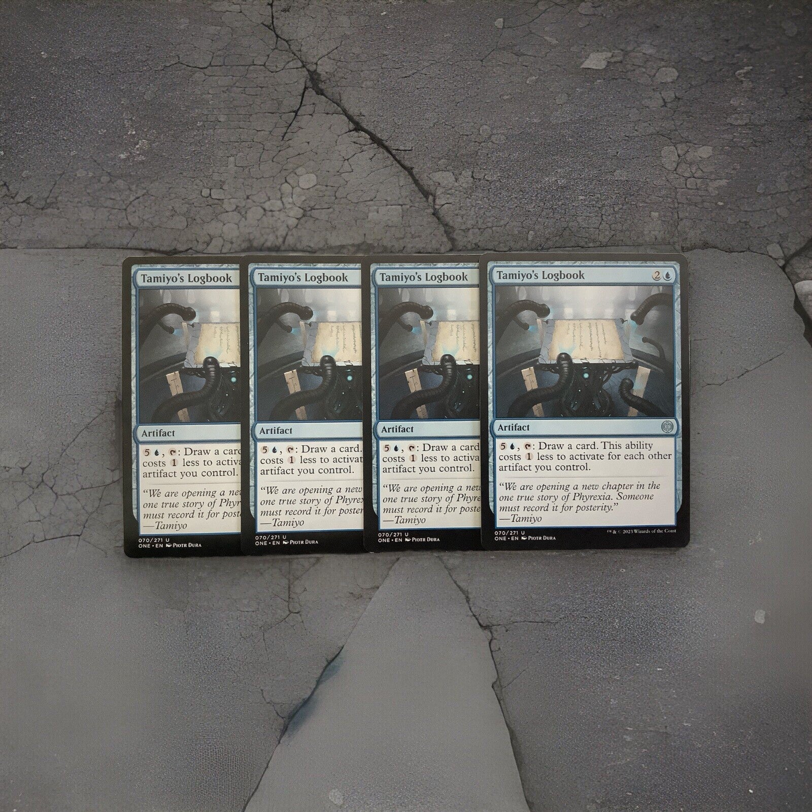 x4 Tamiyo's Logbook ONE 70 MTG cards from DM Vault Co.