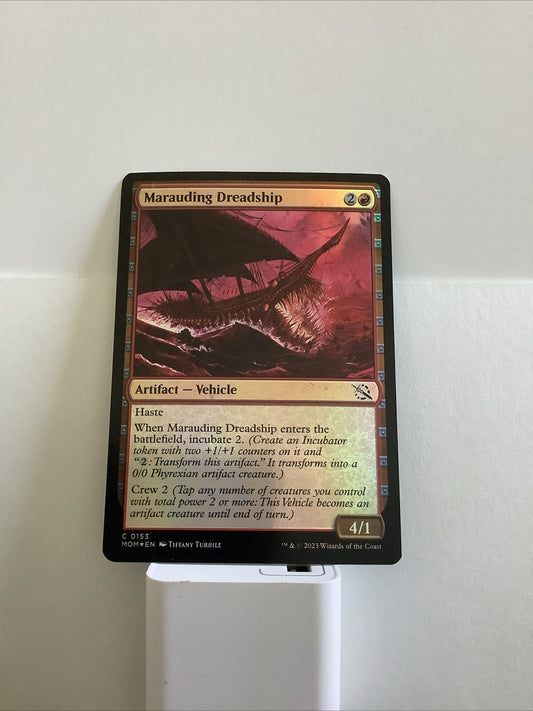 Marauding Dreadship MOM 153 Foil MTG March of the Machine artifact vehicle card