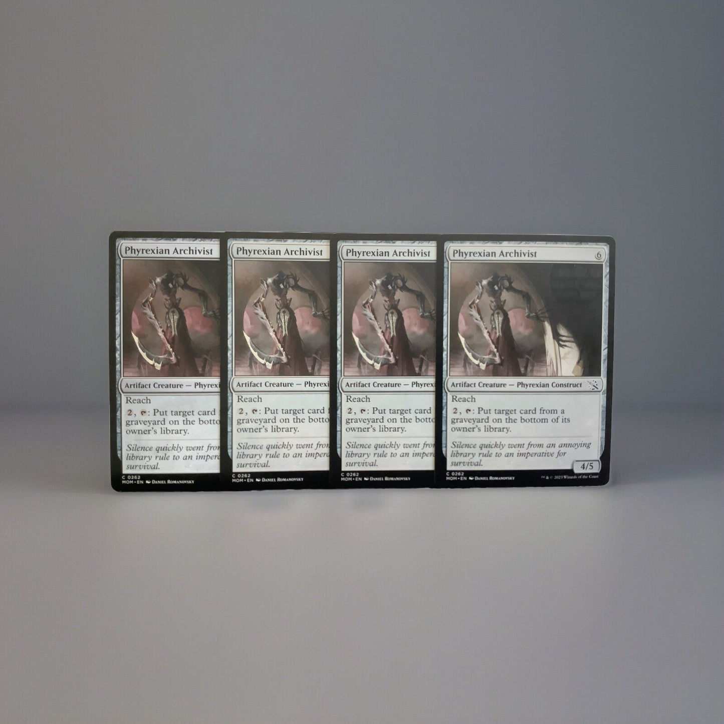 Phyrexian Archivist MOM 262 regular finish playset from March of the Machine.